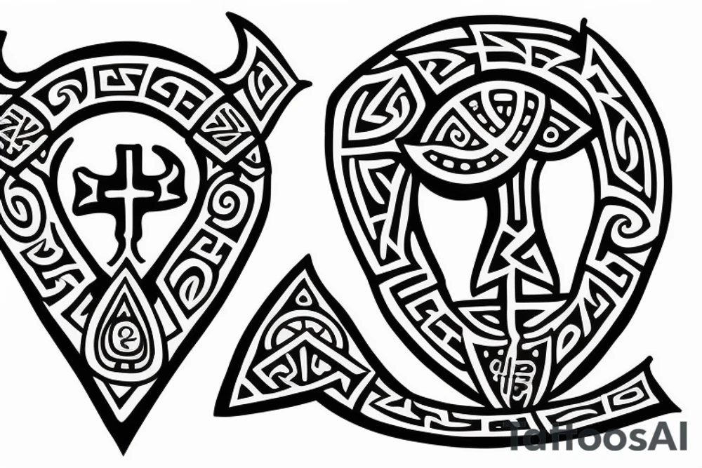 Runic amulet with two axes tattoo idea