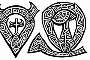 Runic amulet with two axes tattoo idea