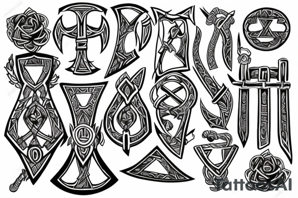 Runic amulet with two axes tattoo idea