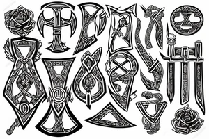 Runic amulet with two axes tattoo idea