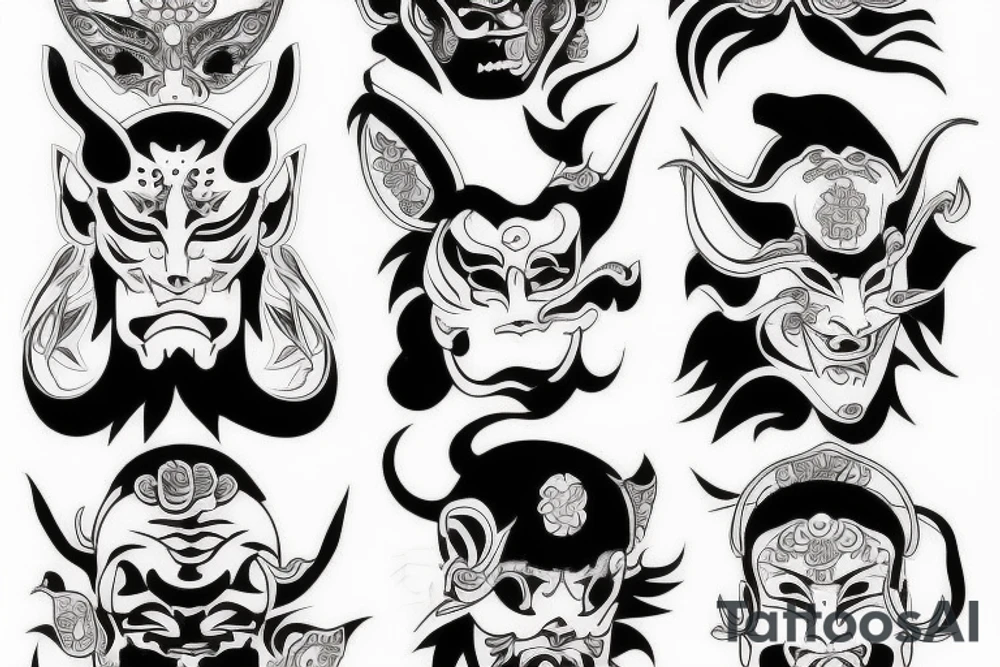 japanese hannya mask tattoo idea