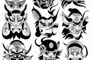 japanese hannya mask tattoo idea