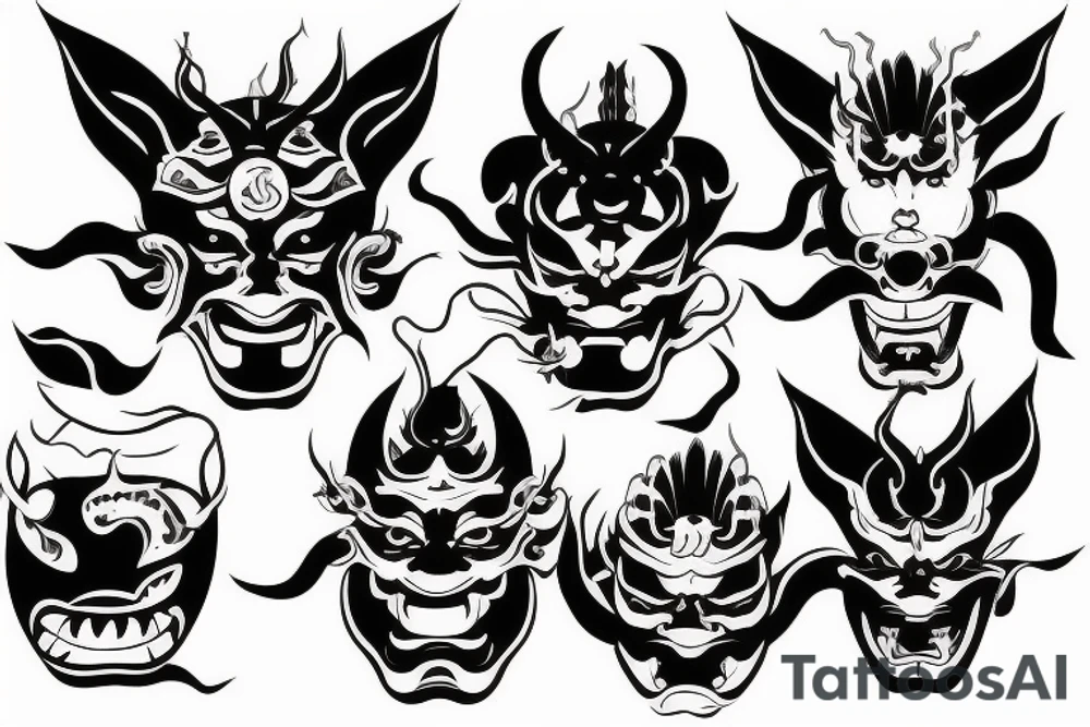 japanese hannya mask tattoo idea