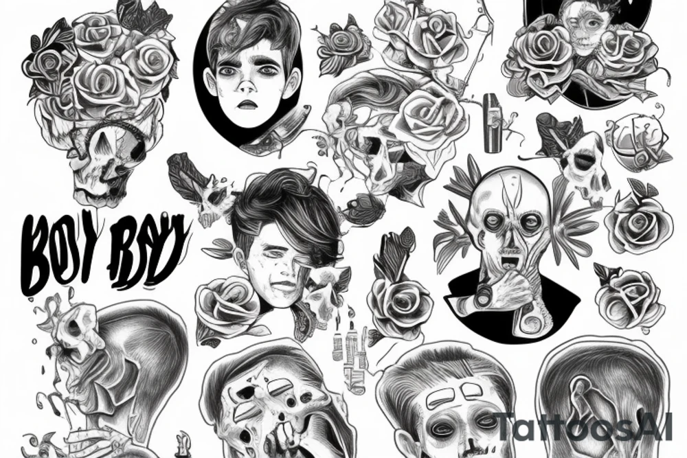 Boy dead inside tattoo idea