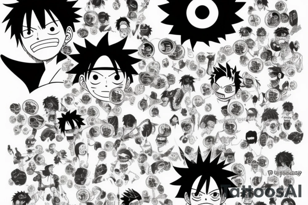 Money D. Luffy with sharingan tattoo idea