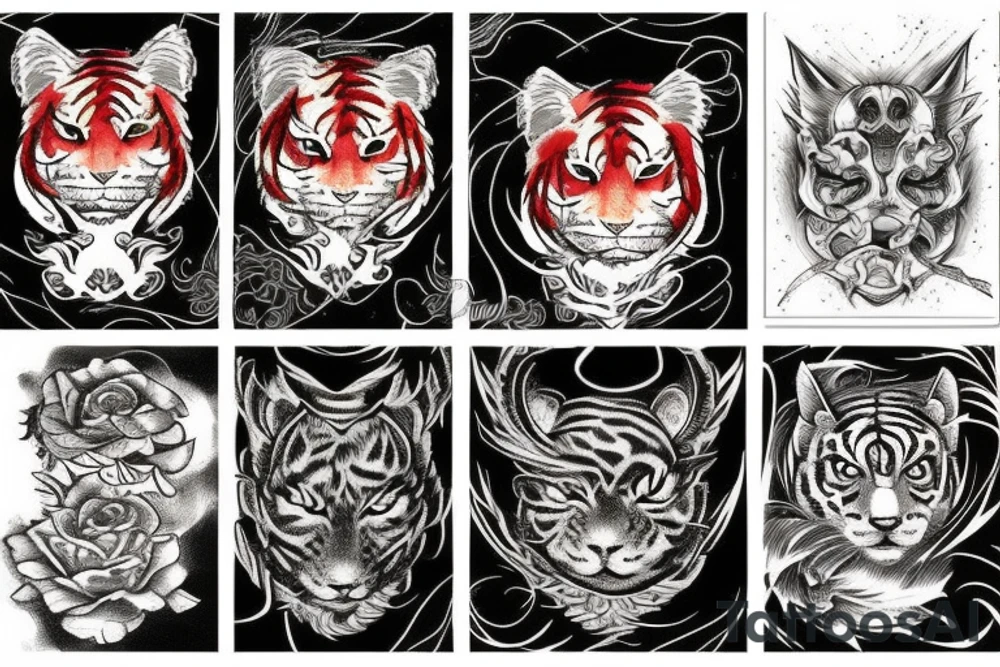 Red tiger tattoo idea