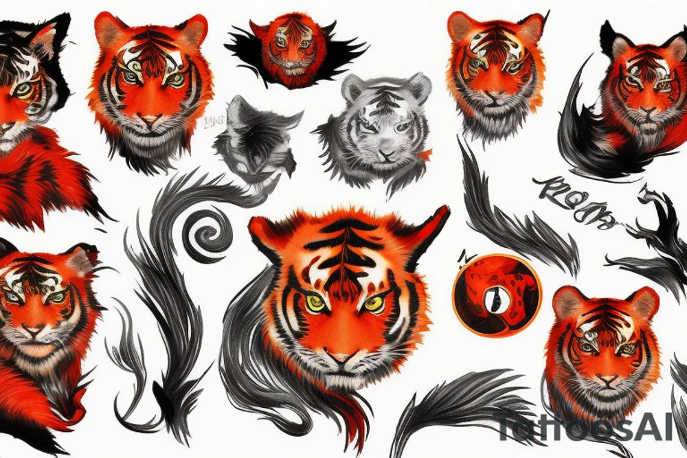 Red tiger tattoo idea