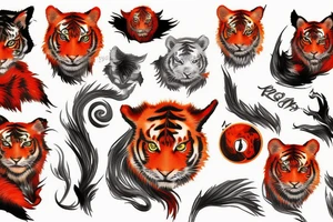 Red tiger tattoo idea