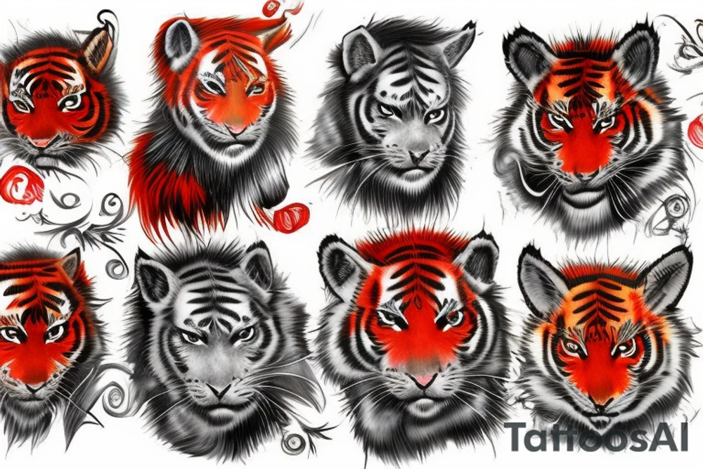 Red tiger tattoo idea