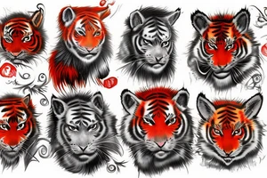 Red tiger tattoo idea