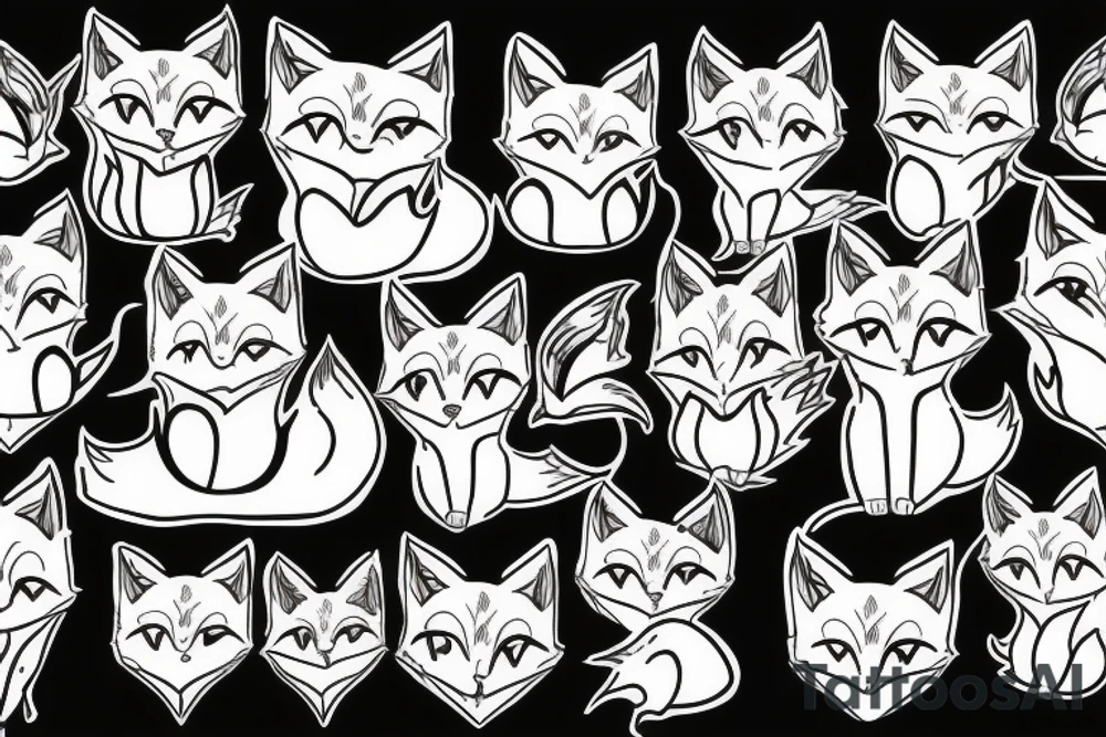 fat cat and fox tattoo idea