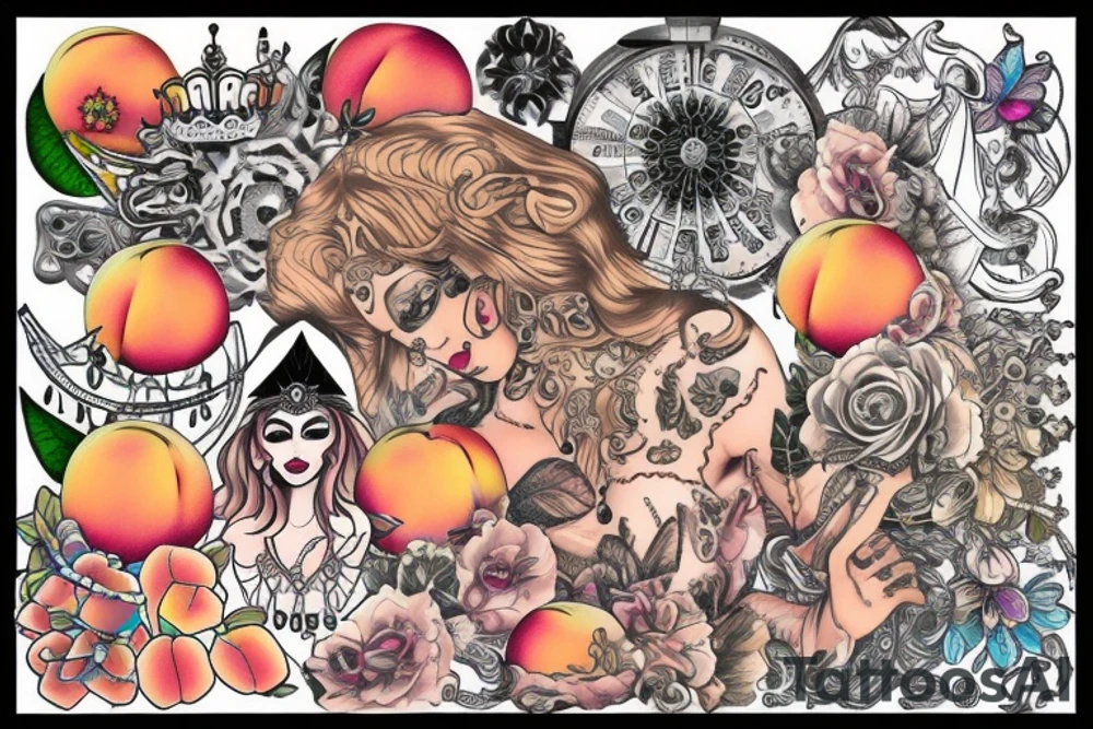 Gypsy with peach tattoo idea