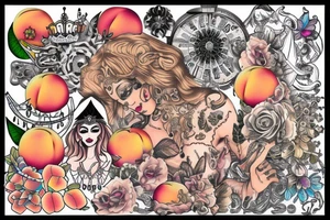 Gypsy with peach tattoo idea