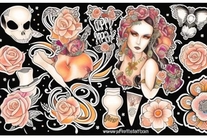 Gypsy with peach tattoo idea