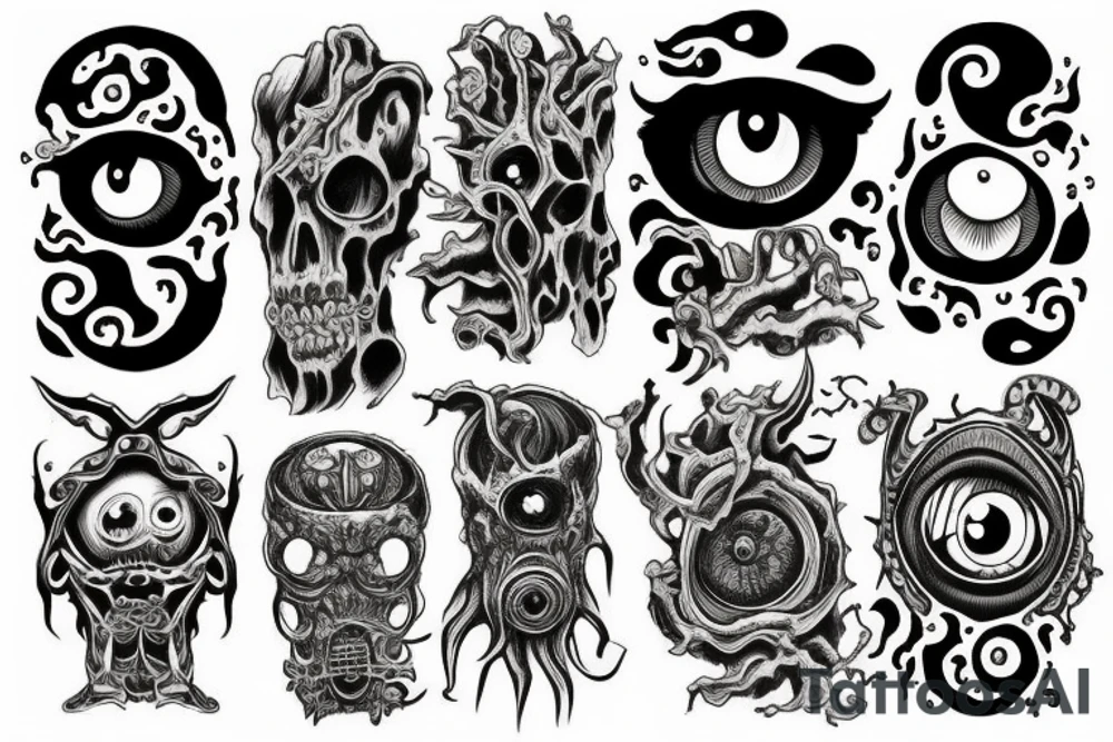 Eye Lovecraft style tattoo idea