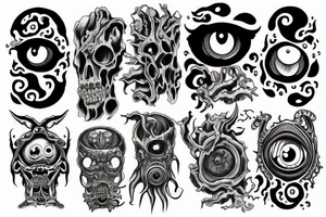 Eye Lovecraft style tattoo idea