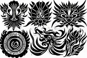 black fenix with flover shadow fire tattoo idea