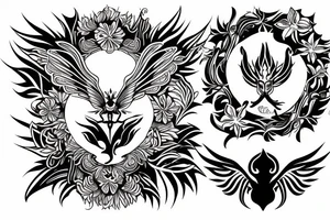 fenix with flover shadow fire tattoo idea
