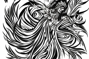 fenix with flover shadow fire tattoo idea