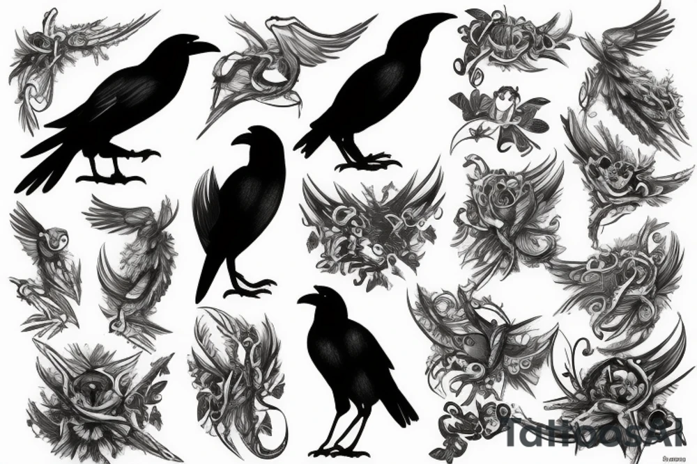 crow and skane tattoo idea