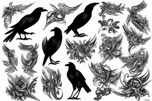 crow and skane tattoo idea