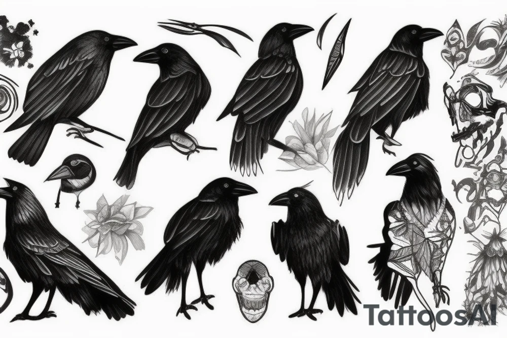 crow and skane tattoo idea