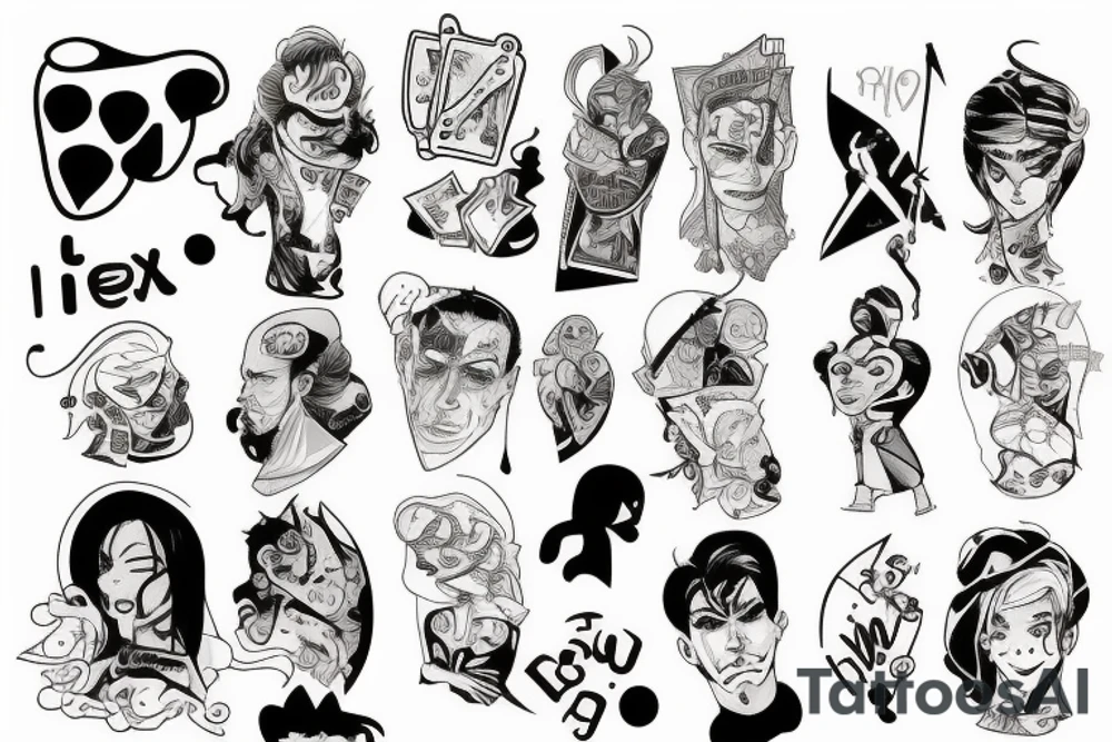 I want a character Felix from "13 cards" comic book tattoo idea