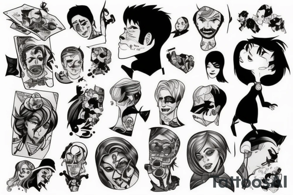 I want a character Felix from "13 cards" comic book tattoo idea