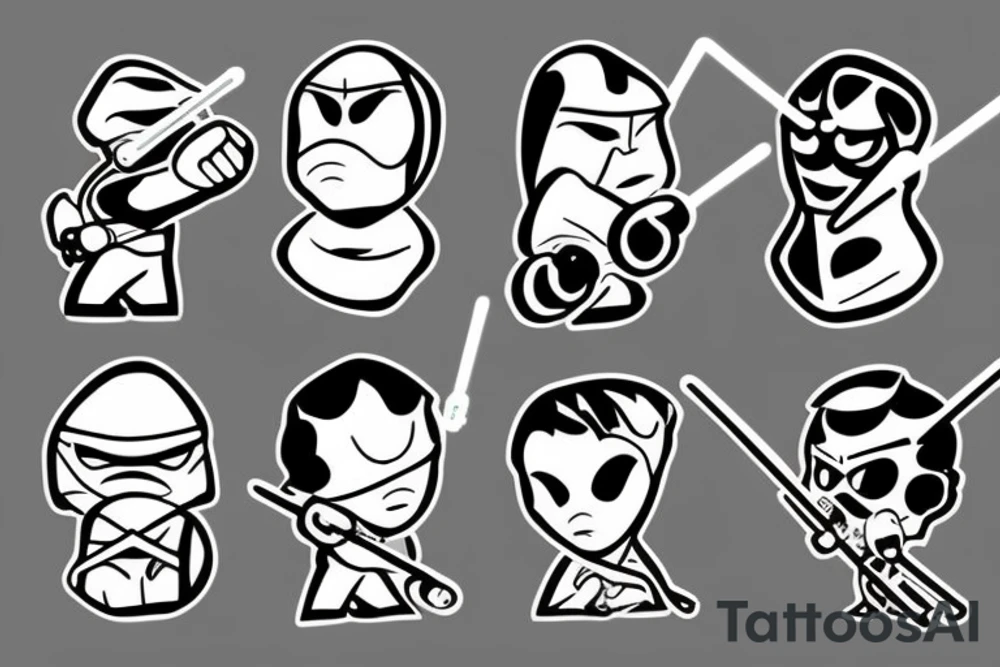 Two parallel lightsabers tattoo idea