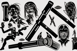 Two parallel lightsabers tattoo idea