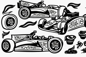 Racing car with a flame tattoo idea
