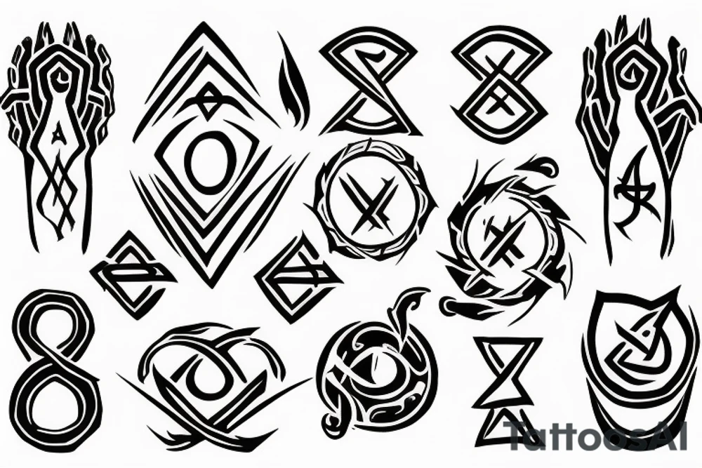 Rune symbol on hand tattoo idea