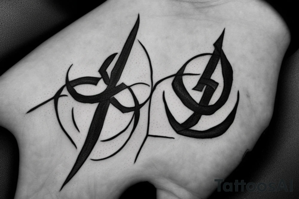 Rune symbol on hand tattoo idea