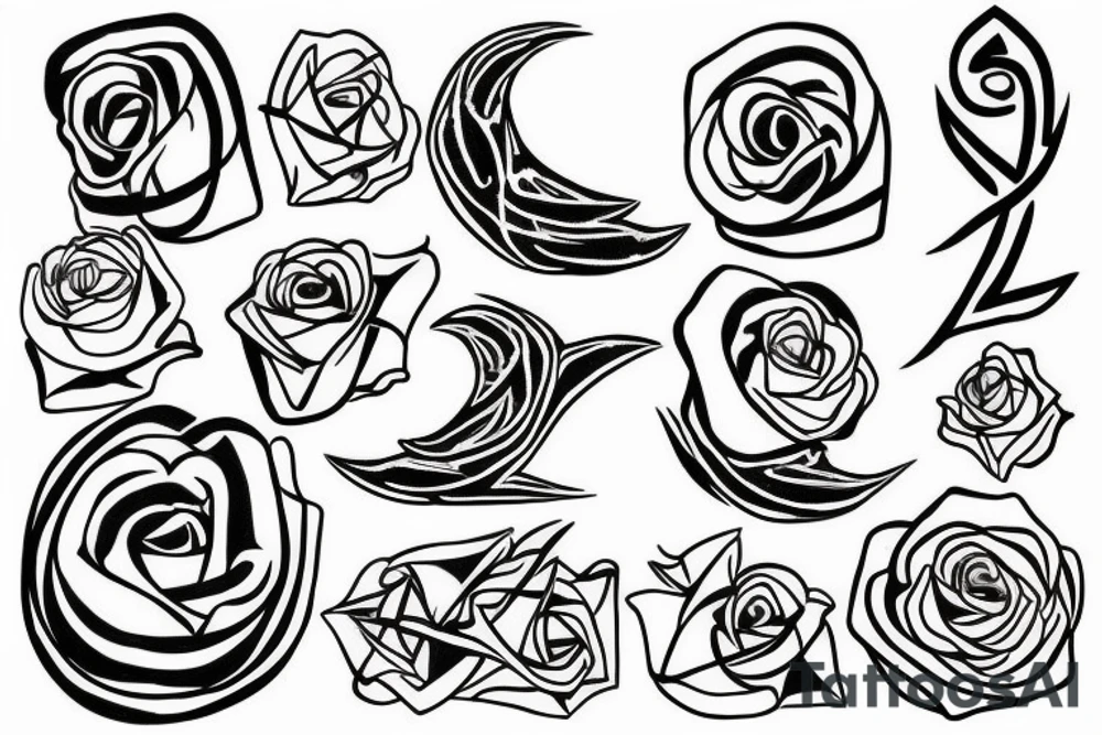 Rune with rose tattoo idea