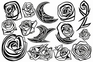 Rune with rose tattoo idea