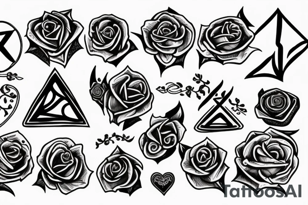 Rune with rose tattoo idea