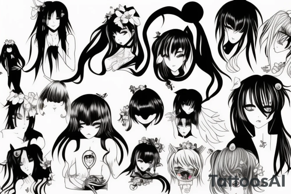 dead anime girl tattoo idea