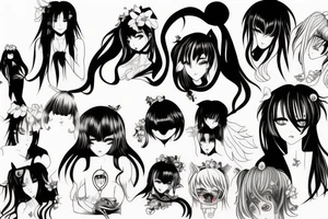 dead anime girl tattoo idea