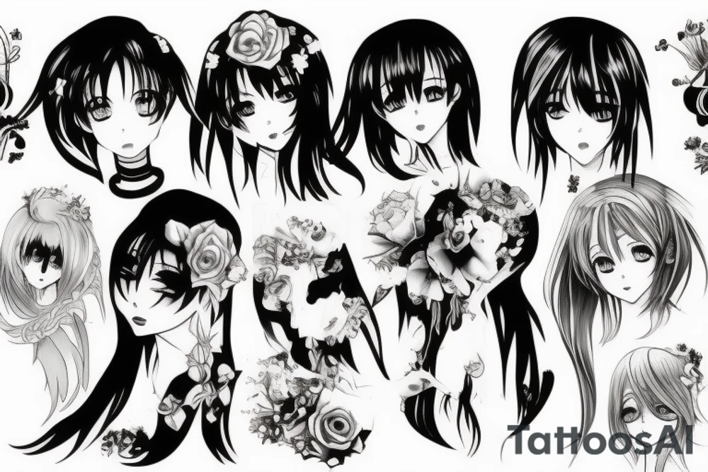 dead anime girl tattoo idea