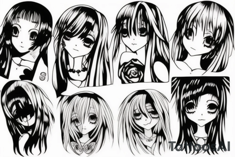 dead anime girl tattoo idea