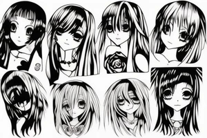 dead anime girl tattoo idea