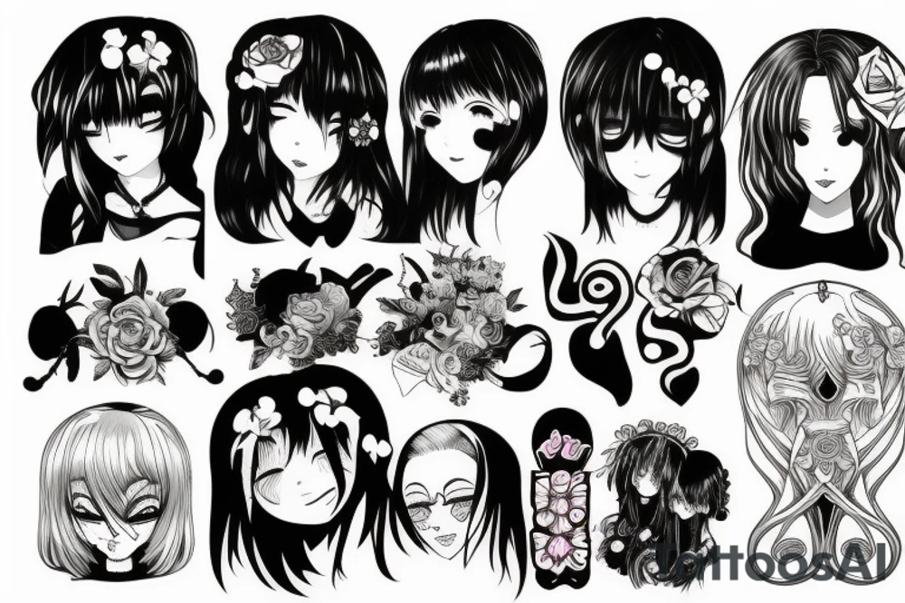 dead anime girl tattoo idea