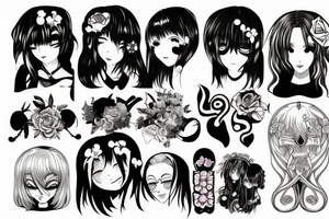 dead anime girl tattoo idea