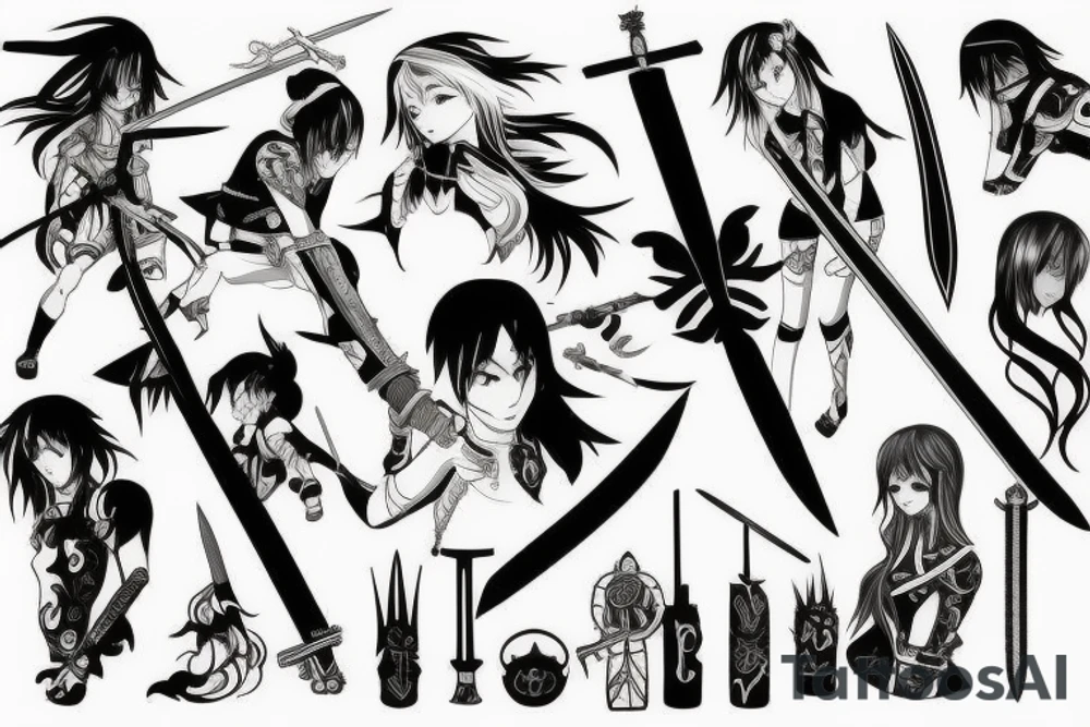 anime with sword tattoo idea