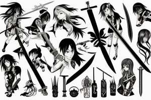 anime with sword tattoo idea