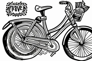 Travel Bikes Guitar Peace tattoo idea