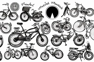 Travel Bikes Guitar Peace tattoo idea