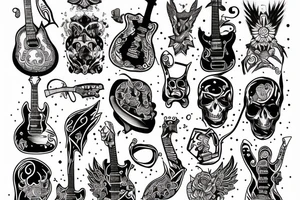 evil guitar dark tattoo idea