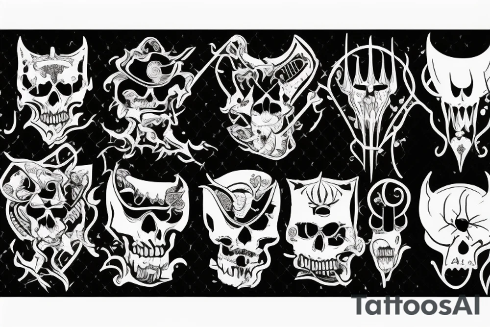 evil guitar dark tattoo idea