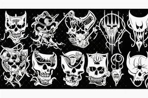 evil guitar dark tattoo idea
